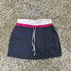 Attivo Athletic Skort Skirt W/Shorts Women's Size S Gray Pink White Drawstring